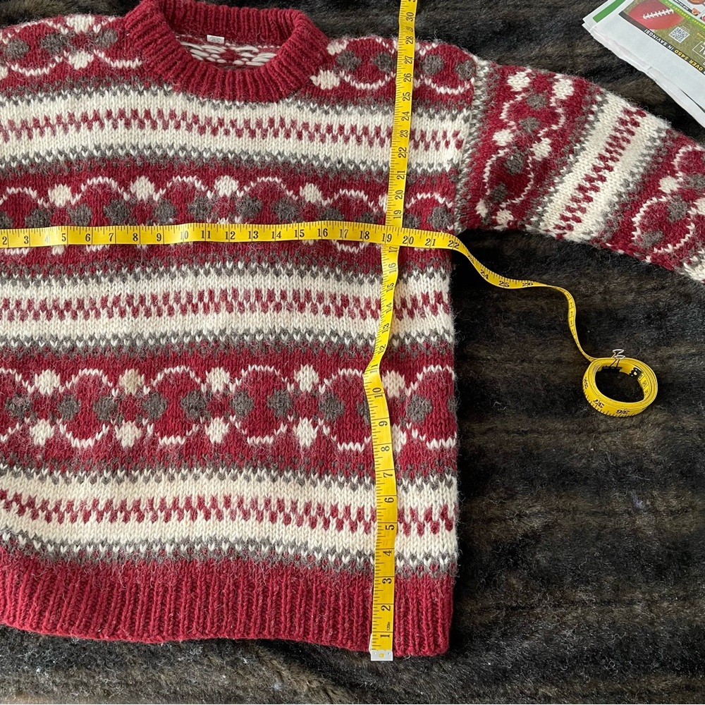 Nepal Womens Handmade 100% Wool Sweater Sz. M - Picture 5 of 6